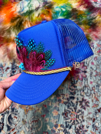 3D Royal Feathered Trucker Hat