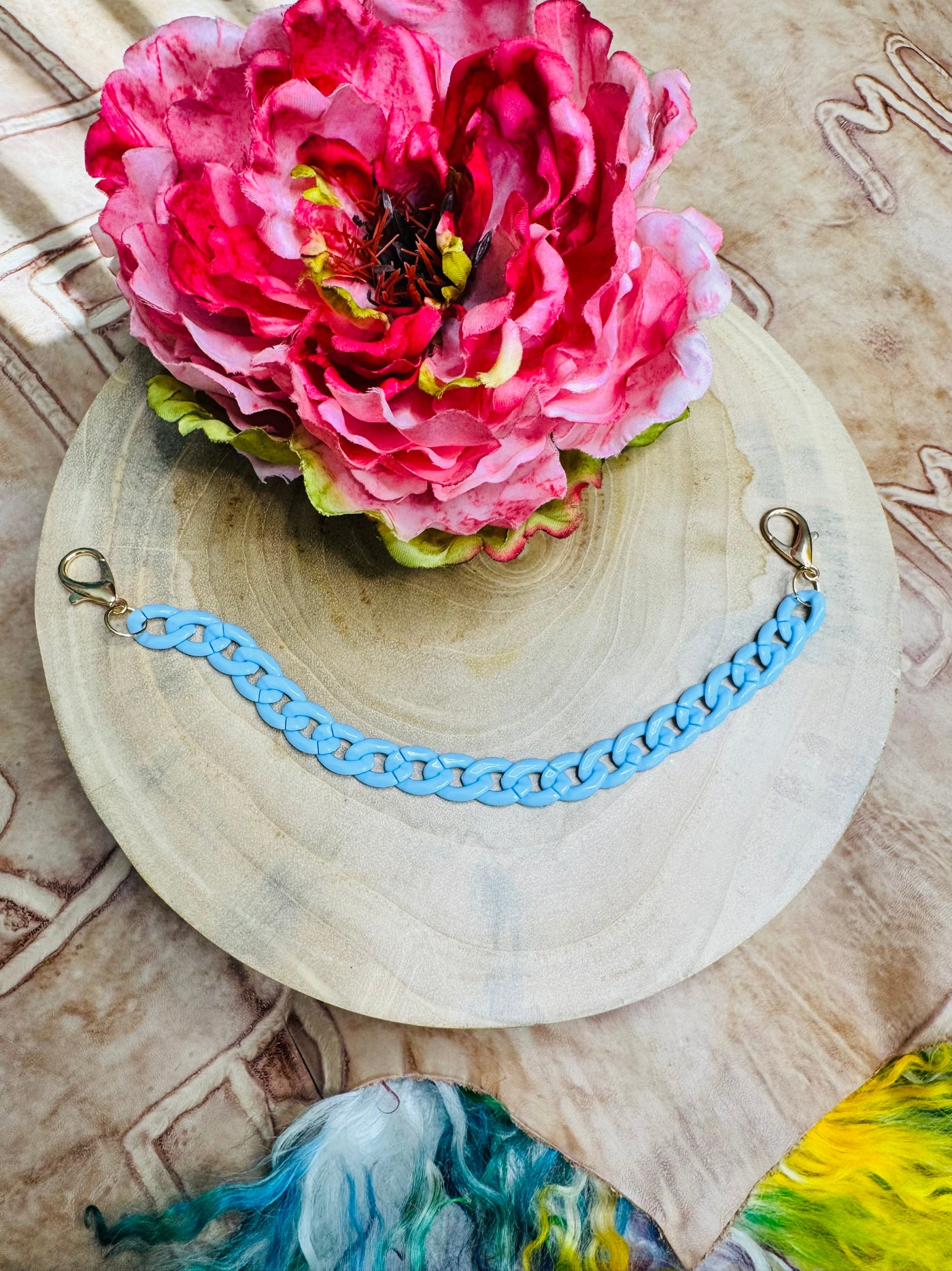 Baby Blue Link Hat Chain