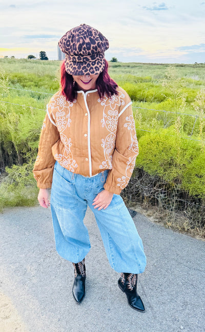 Embroidered Quilted Western Jacket