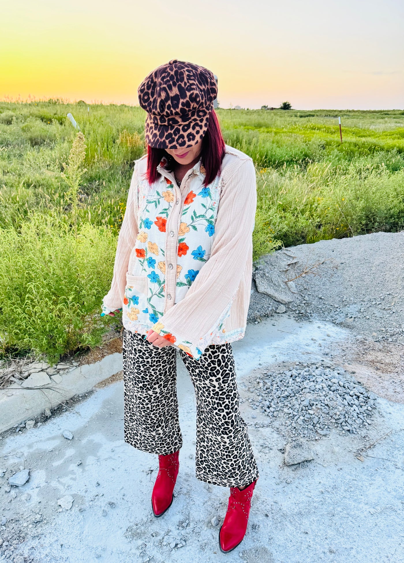 Floral Cream Button Down