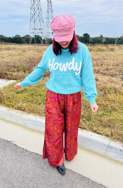 Turquoise Howdy Sweater