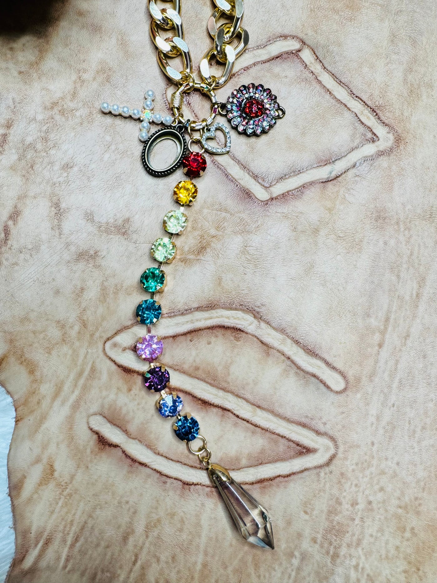 3D Red Love Rhinestone Necklace