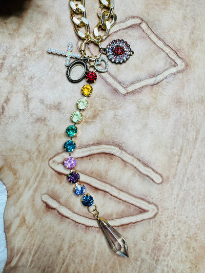 3D Red Love Rhinestone Necklace