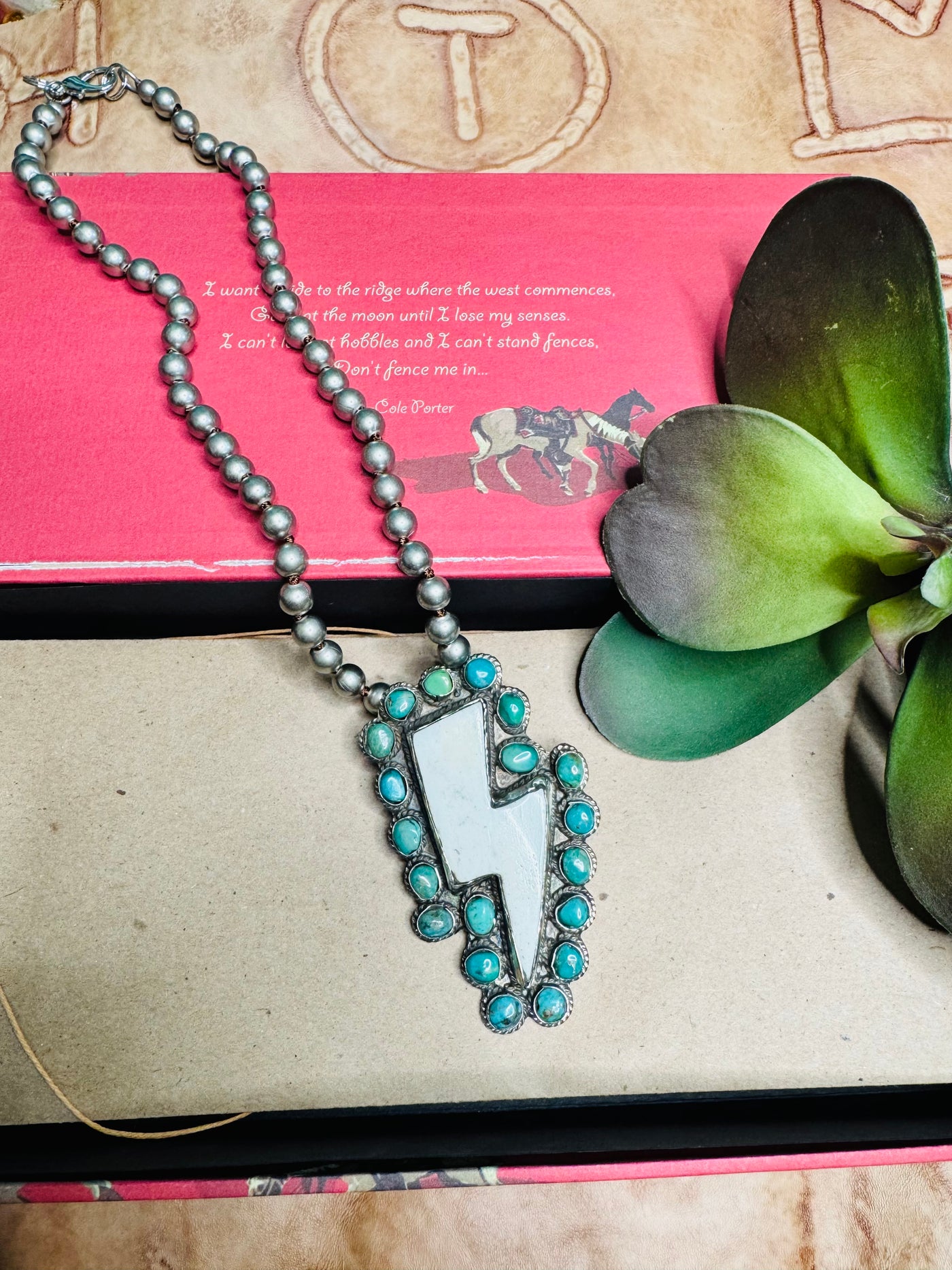 Turquoise Lightning Bolt Necklace