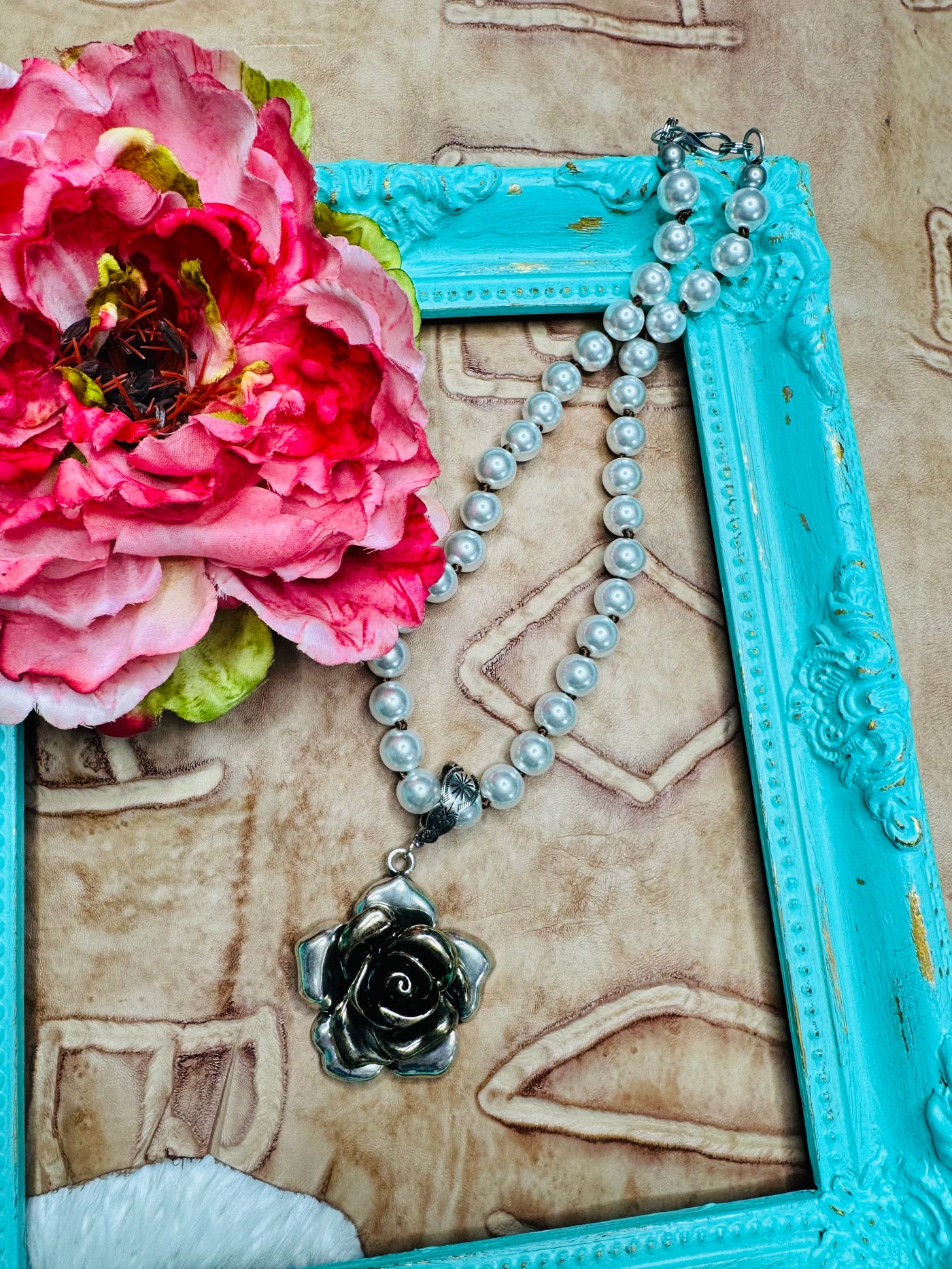 Gold & Silver Rose Necklace