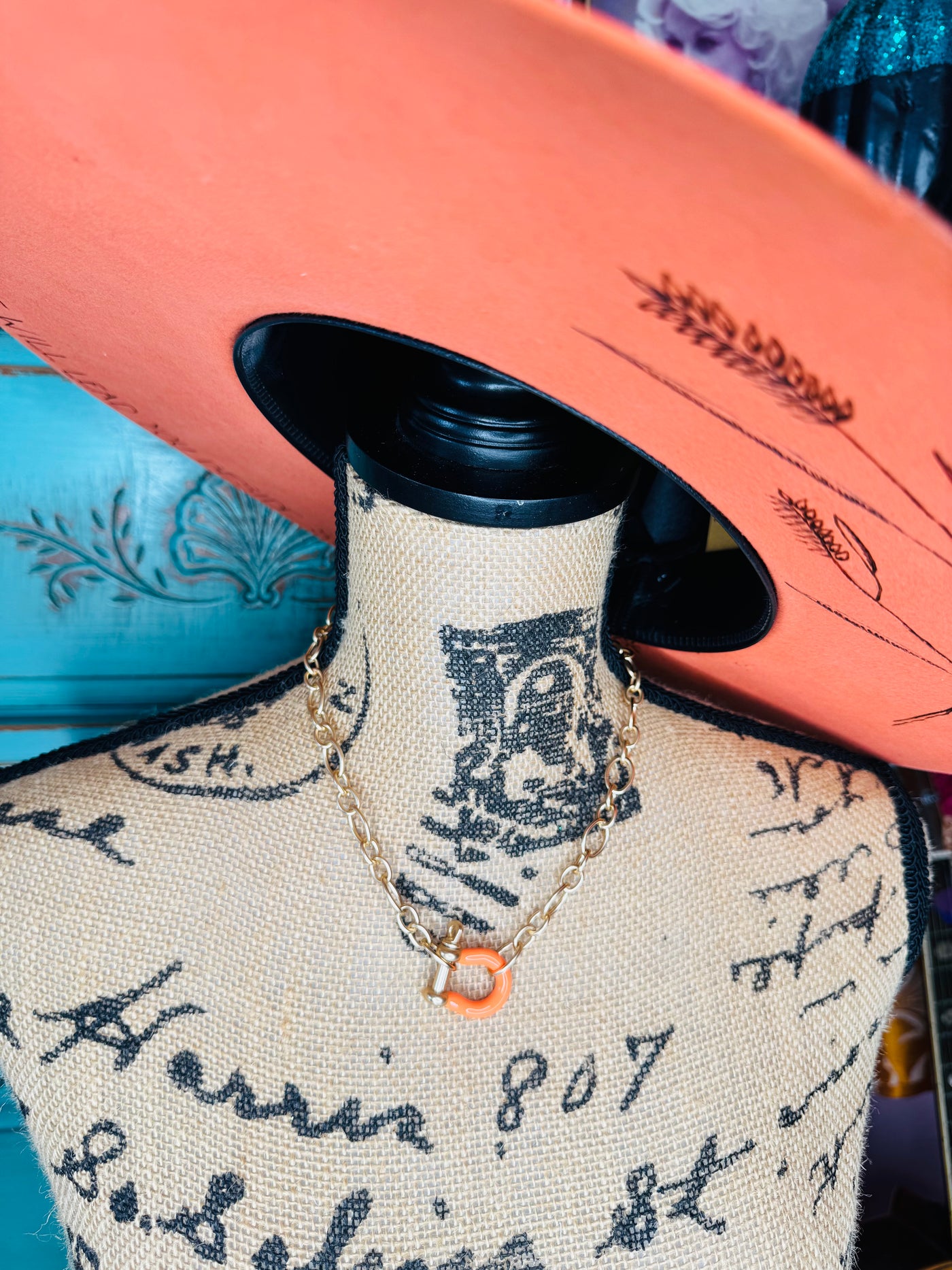 Orange Horseshoe Necklace