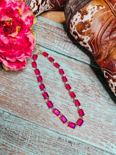 Pink Rhinestone Necklace