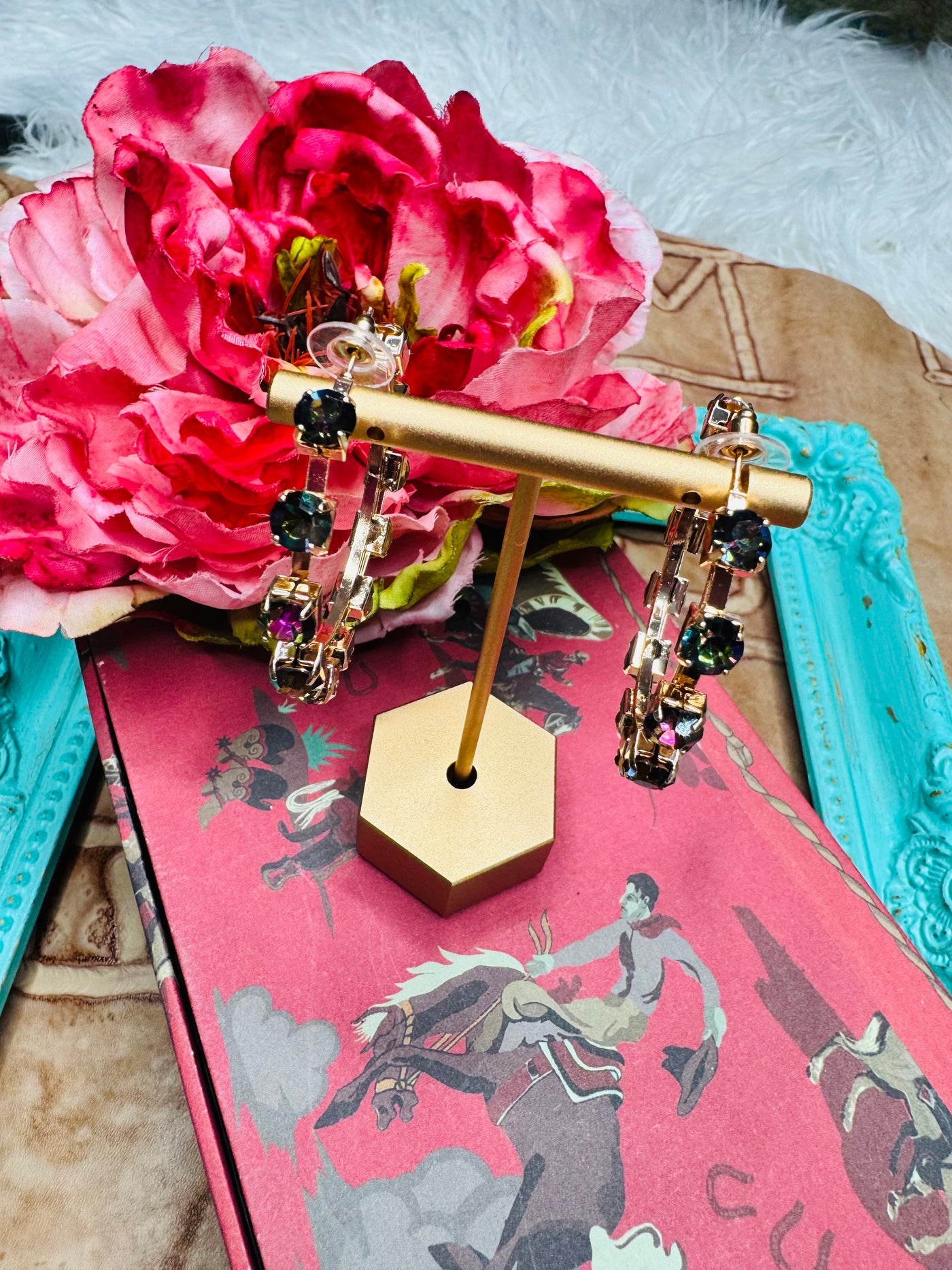 Volcano Rhinestone Hoops