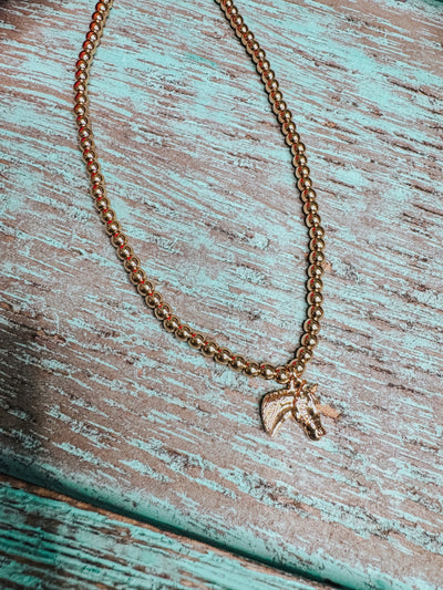 Gold Horse Necklace