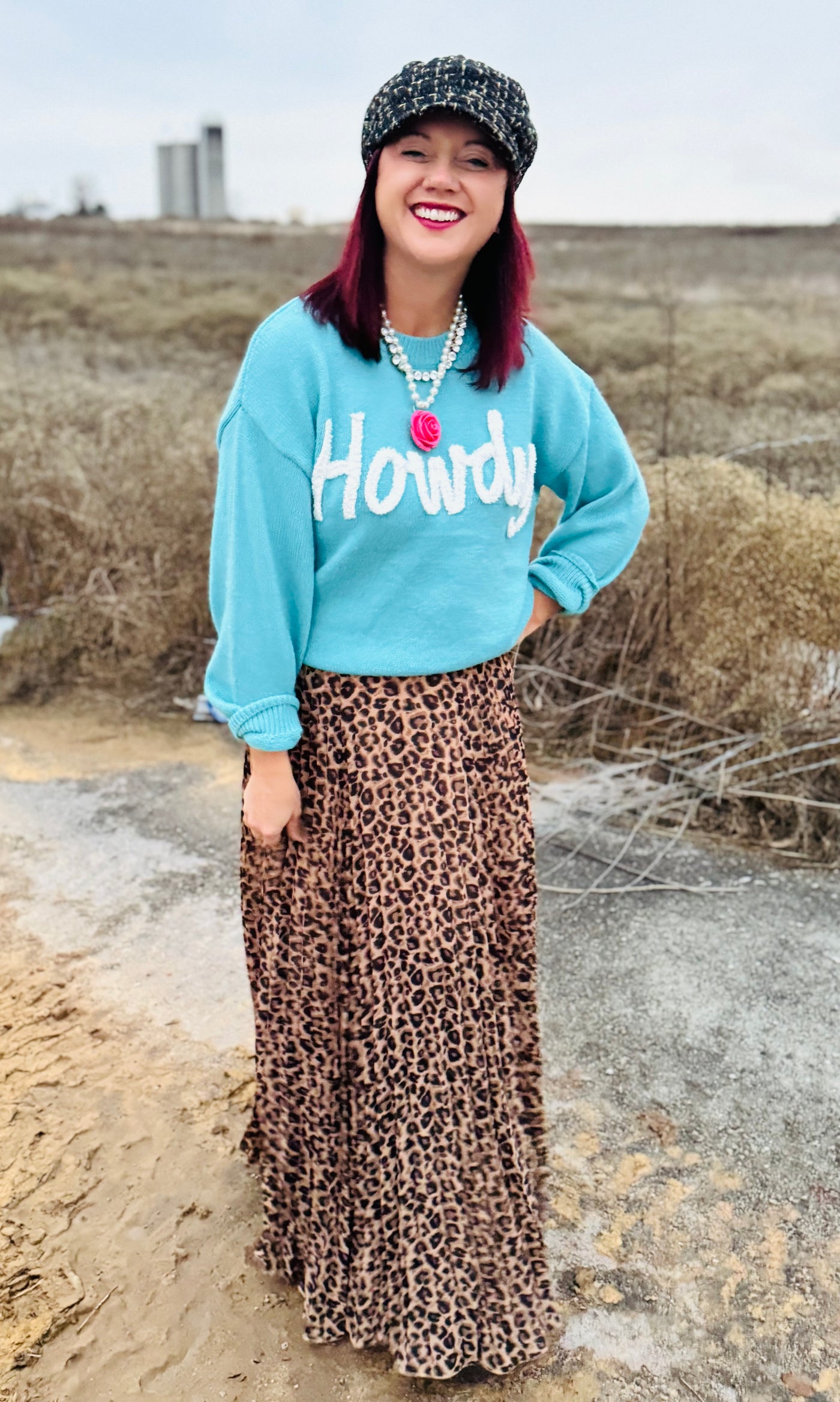 Leopard Pleated Skirt