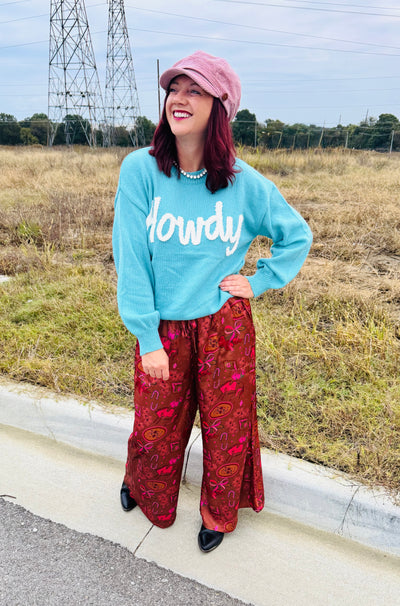 Turquoise Howdy Sweater