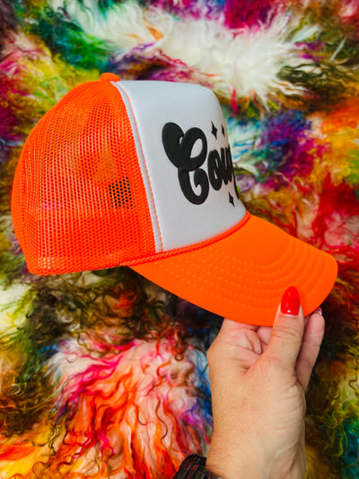 Orange & White Cowgirl Hat