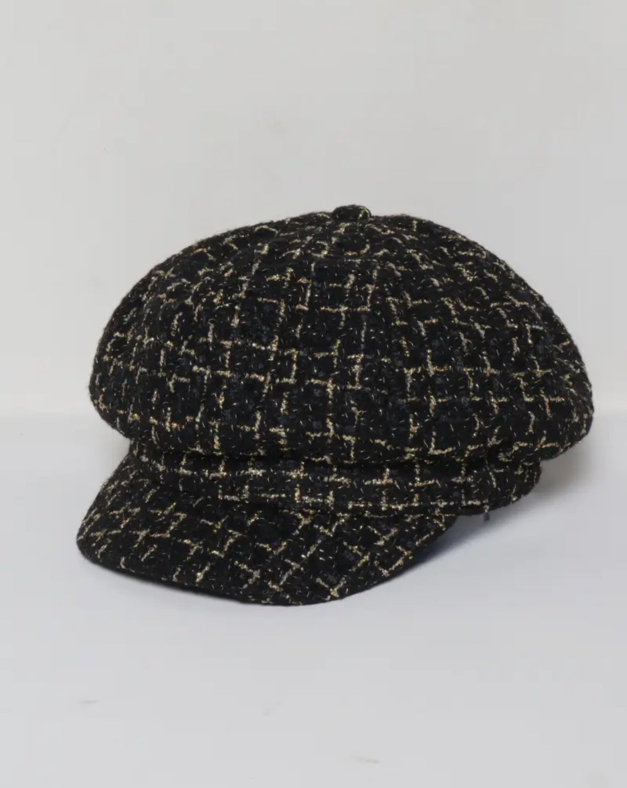 Glittery Tweed Cabbie Hat