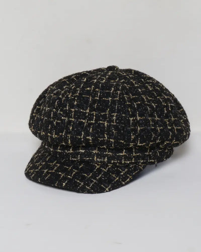 Glittery Tweed Cabbie Hat