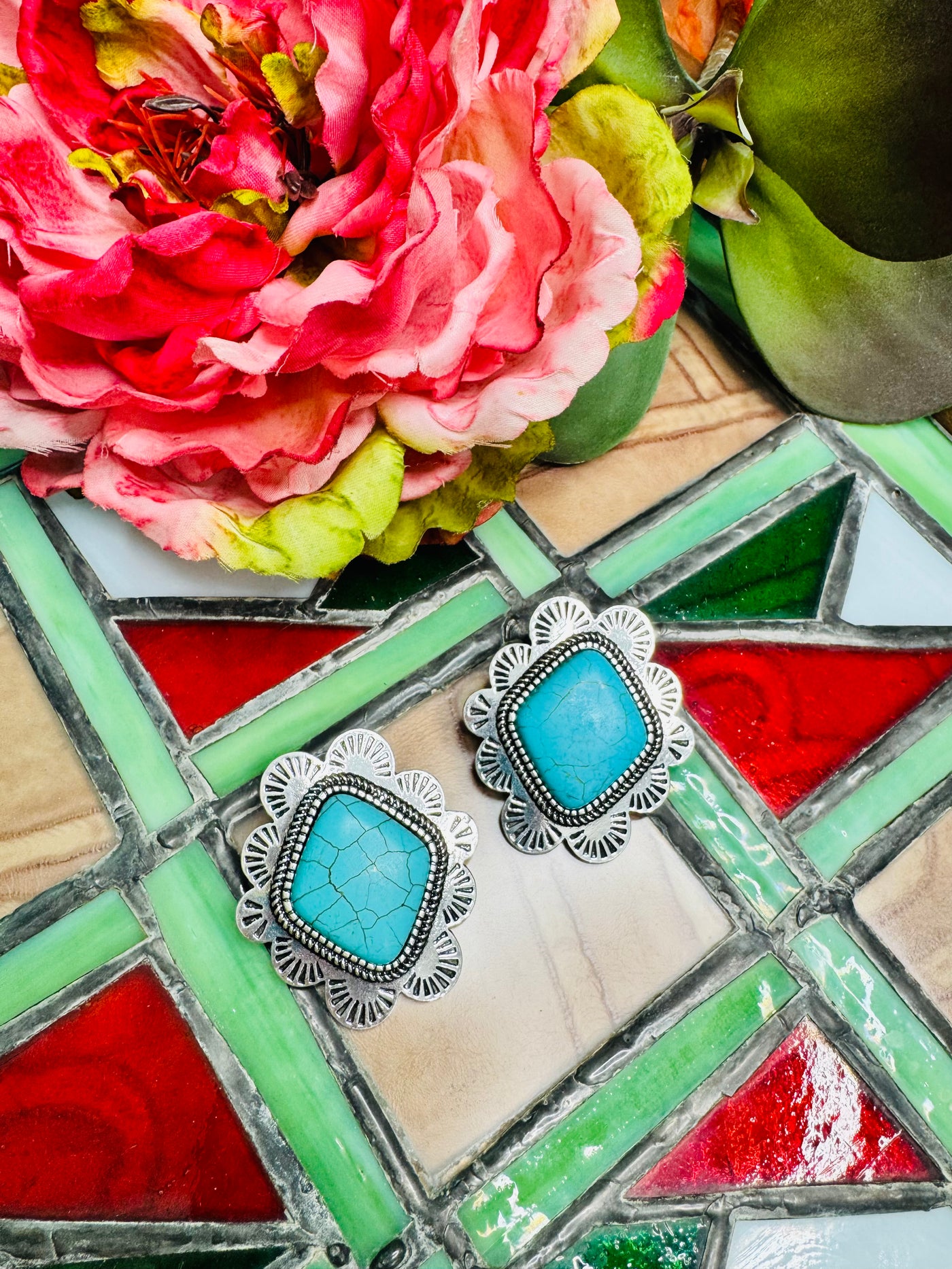 Turquoise & Silver Earrings