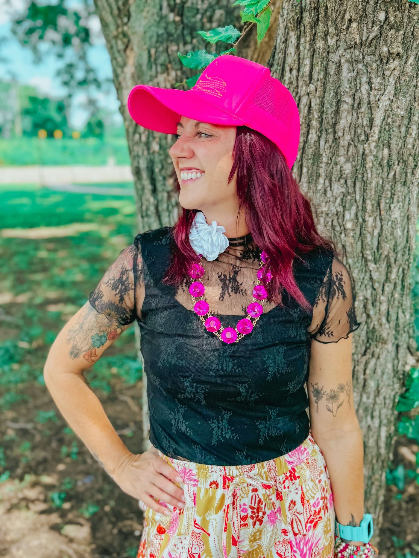 Short Sleeve Black Lace Mesh Top