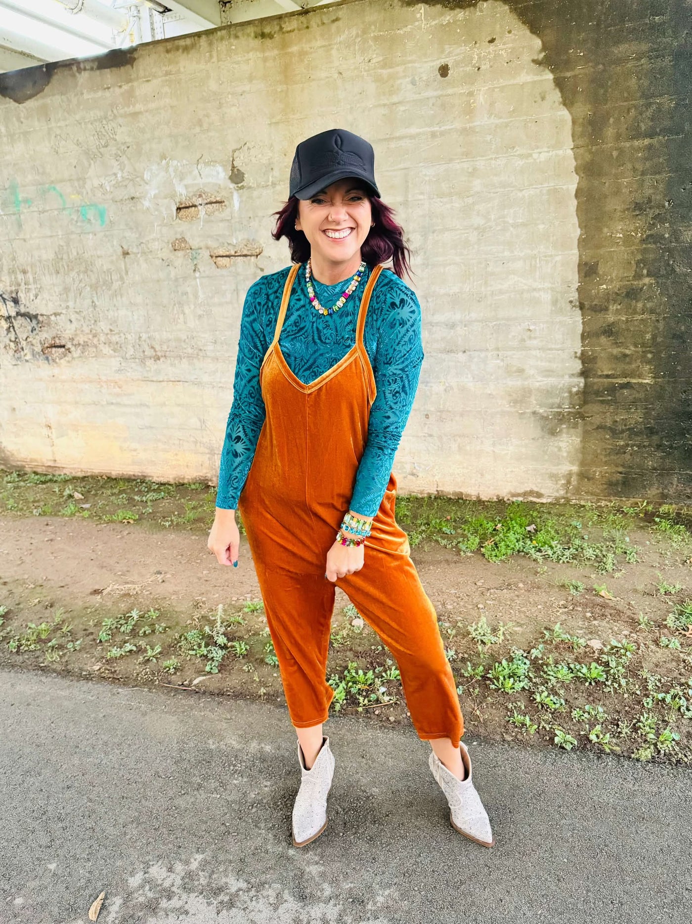 Gold Velvet Jumpsuit