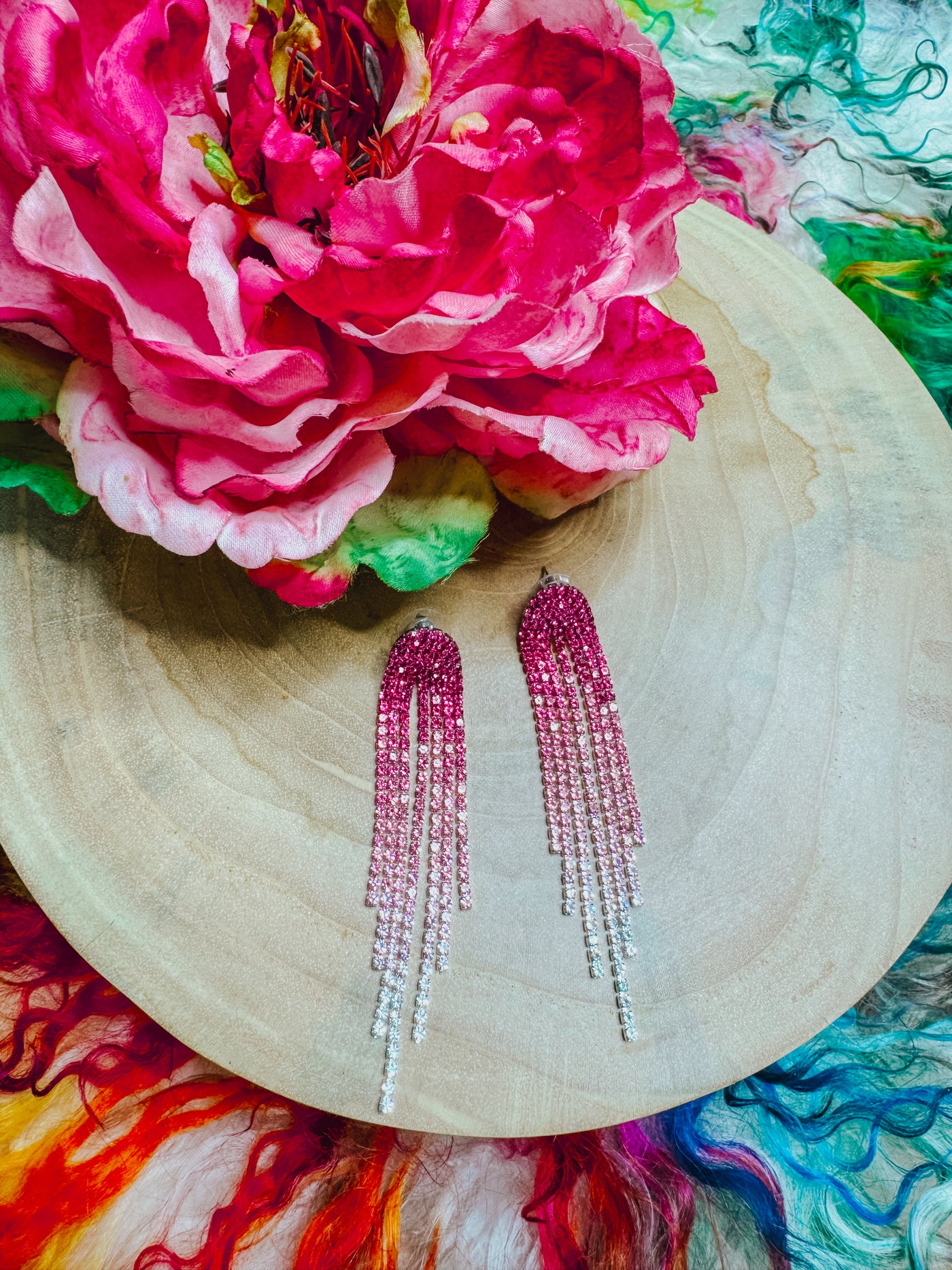 Pink Crystal Earrings