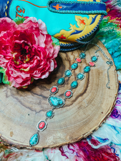 Multi Colored Lariat Necklace