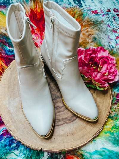 White Boot with Silver Accents