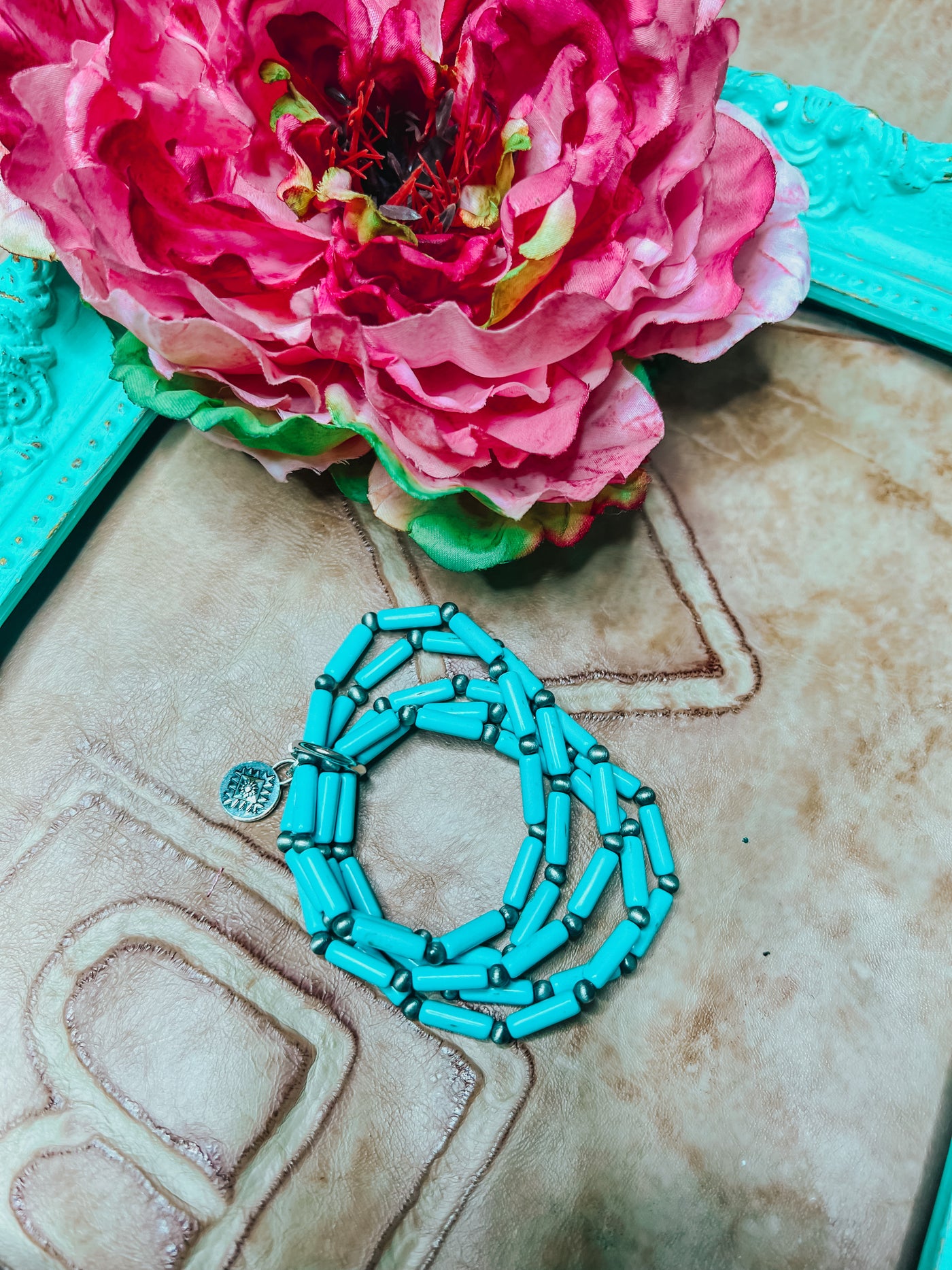 Tube Turquoise Beaded Bracelet